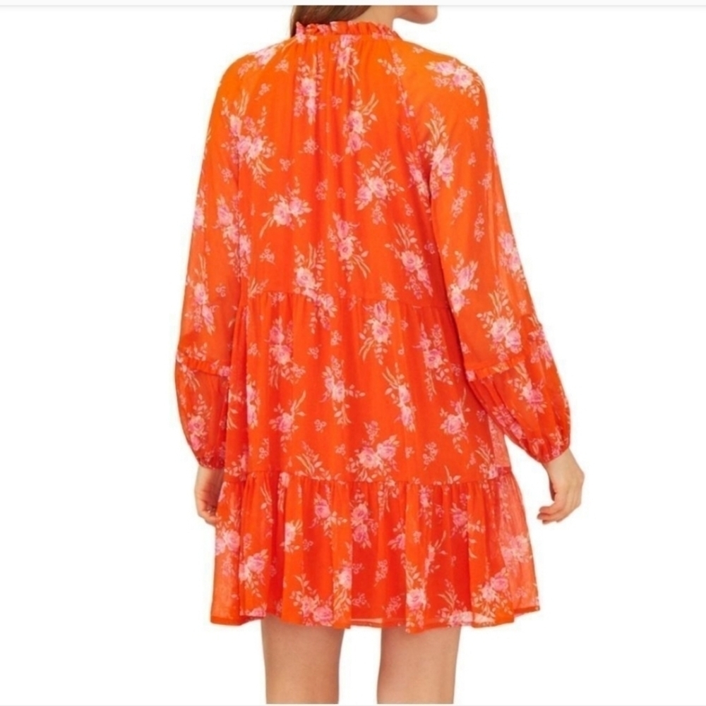 Vince Camuto Orange Pink Floral Party Dress, NWT - Picture 2 of 4